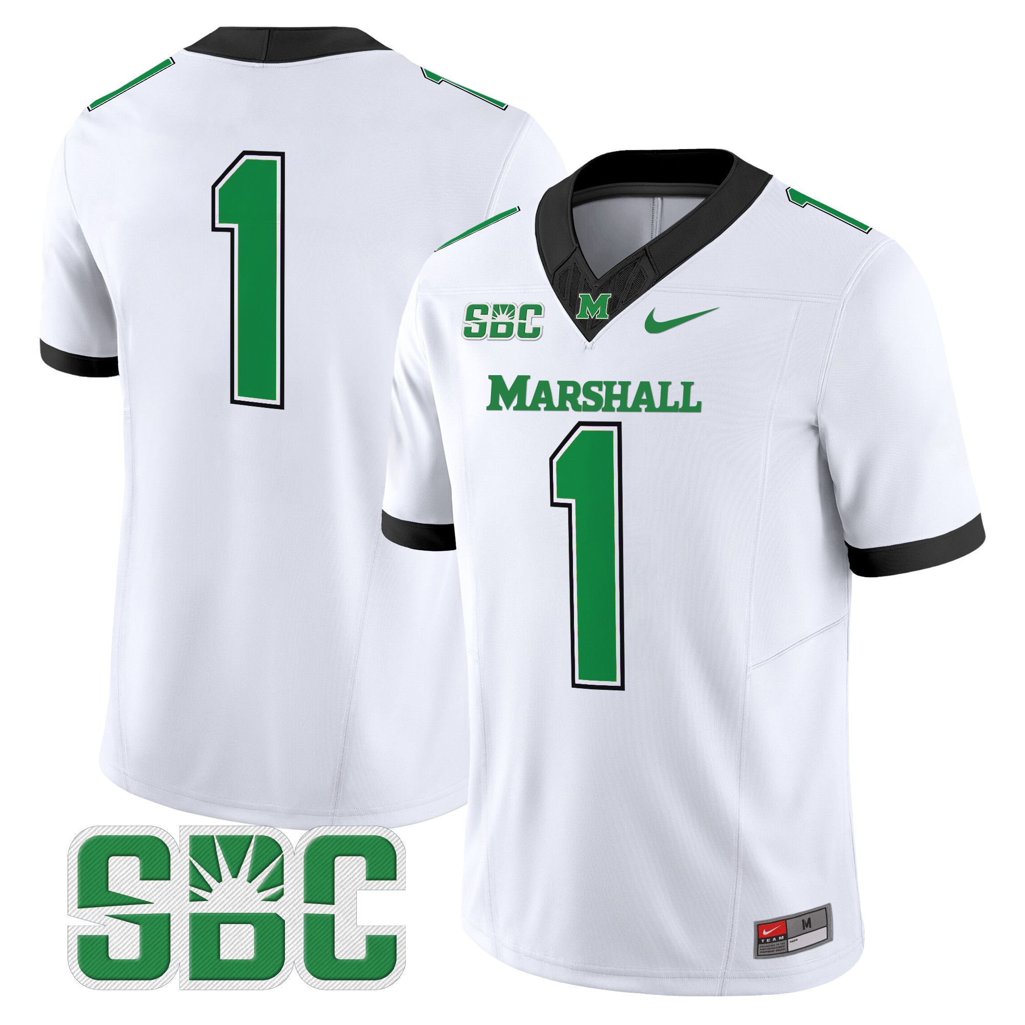 Men Marshall Thundering Herd #1 No Name White Nike 2024 Vapor Limited NCAA Jersey->more ncaa teams->NCAA Jersey